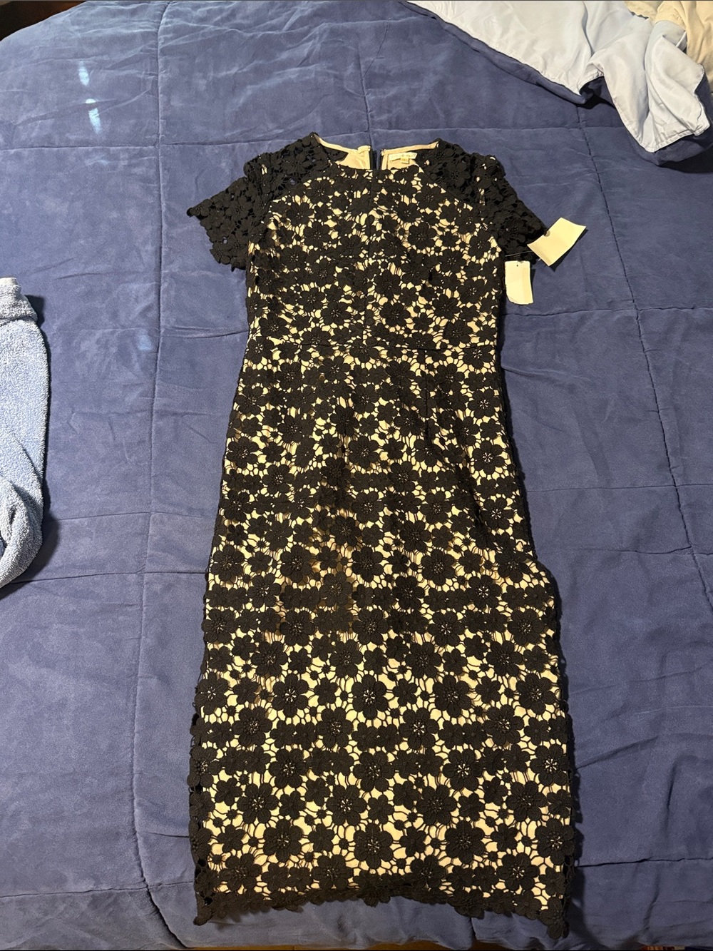 Shoshanna Black Lace Midi Dress
